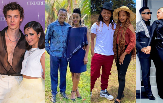 Shawn Mendes and Camila Cabello, Alfred Mutua and Lillian Nganga, Thee Pluto and Felicity, Harmonize and Frida Kajala.