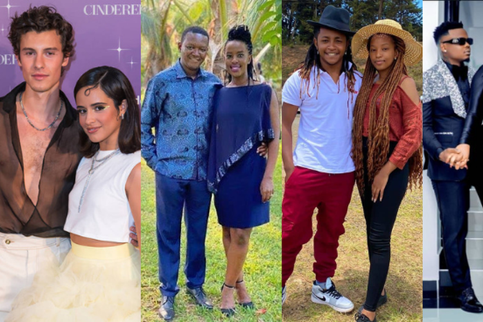 Shawn Mendes and Camila Cabello, Alfred Mutua and Lillian Nganga, Thee Pluto and Felicity, Harmonize and Frida Kajala.