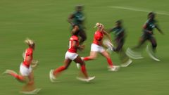 CHOFU, JAPAN - JULY 30: Abi Burton of Team Great Britain runs with the ball in the Women’s pool A match between Team Great Britain and Team Kenya during the Rugby Sevens on day seven of the Tokyo 2020 Olympic Games at Tokyo Stadium on July 30, 2021 in ...