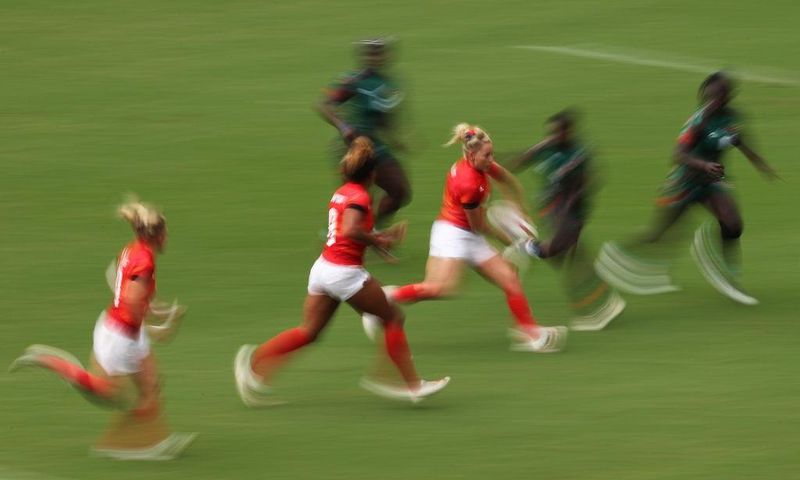 CHOFU, JAPAN - JULY 30: Abi Burton of Team Great Britain runs with the ball in the Women’s pool A match between Team Great Britain and Team Kenya during the Rugby Sevens on day seven of the Tokyo 2020 Olympic Games at Tokyo Stadium on July 30, 2021 in ...