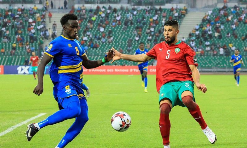 Yahya Jabrane (R) put Wydad Casablanca ahead in a drawn CAF Champions League quarter-final first leg against Mouloudia Alger on Friday.