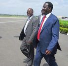 Raila Odinga (right) with Tanzania's John Pombe Magufuli