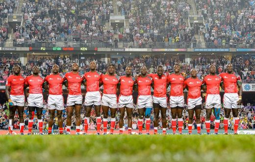 {FILE} HONG KONG, HONG KONG - APRIL 08: Kenya Rugby Squad during the HSBC Hong Kong Sevens 2018 match between Fiji and Kenya on April 8, 2018 in Hong Kong, Hong Kong. (Photo by Power Sport Images/Getty Images for HSBC)