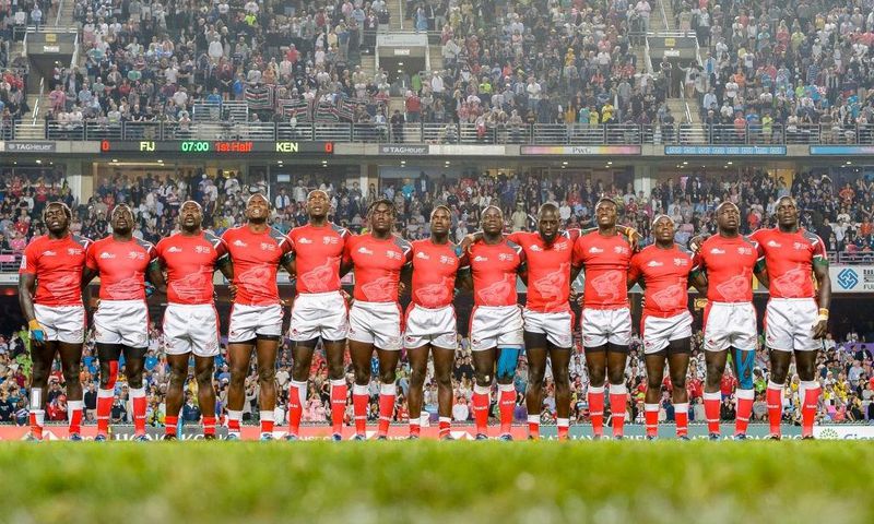{FILE} HONG KONG, HONG KONG - APRIL 08: Kenya Rugby Squad during the HSBC Hong Kong Sevens 2018 match between Fiji and Kenya on April 8, 2018 in Hong Kong, Hong Kong. (Photo by Power Sport Images/Getty Images for HSBC)