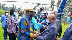 SK Macharia welcomes Raila Odinga to his home in Murang'a