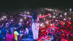 Tanzanian singer Zuchu on stage during December 11 concert in Malindi, Kenya