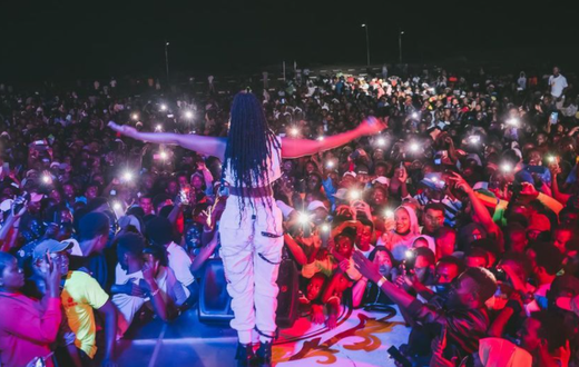 Tanzanian singer Zuchu on stage during December 11 concert in Malindi, Kenya