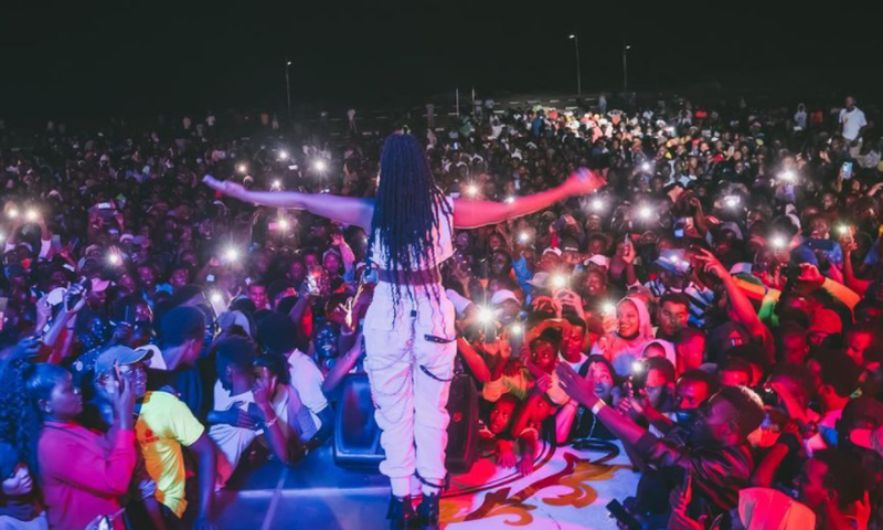 Tanzanian singer Zuchu on stage during December 11 concert in Malindi, Kenya