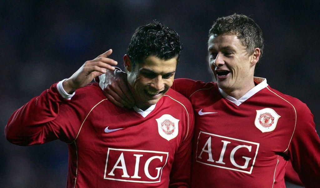 Ole Gunnar Solskjaer (right) lauded Cristiano Ronaldo (left) as the greatest player of all time