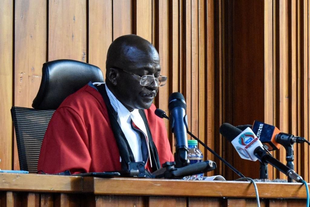 Judge Erick Ogolla attends at Mombasa Law Courts in Mombasa, Kenya, on November 15, 2021.  (Photo by DIHOFF MUKOTO/AFP via Getty Images)