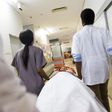 Rushing patient into hospital - stock photo