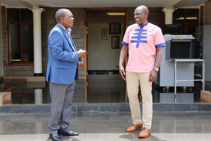 Deputy President William Ruto with former CBK Governor Njuguna Nding'u