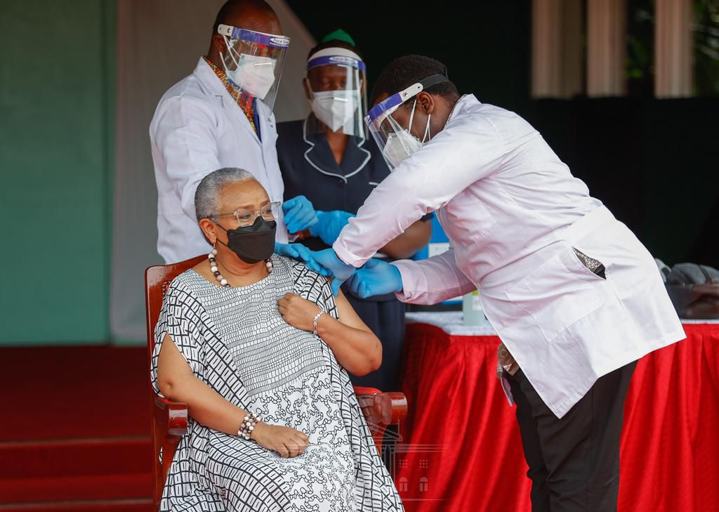 First Lady Margaret Kenyatta received Covid-19 vaccine