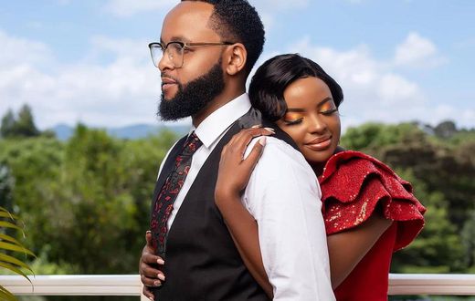 Media personality Muthoni Mukiri and her fiancé Isaac Ng'ang'a