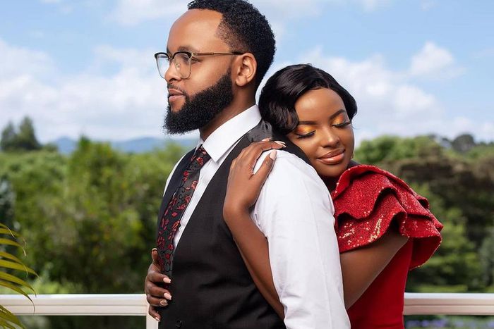 Media personality Muthoni Mukiri and her fiancé Isaac Ng'ang'a