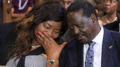 Former Prime Minister Raila Odinga with his wife Ida Odinga