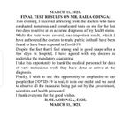 Raila Odinga's statement