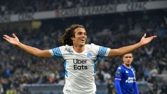 Matteo Guendouzi headed in Marseille's second goal in the win over Lorient