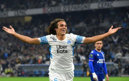 Matteo Guendouzi headed in Marseille's second goal in the win over Lorient