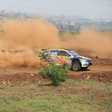 A rally car participating in the 66th Edition of Kenya’s legendary Safari Rally