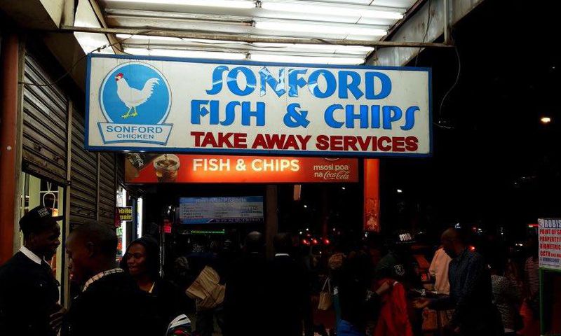 Sonford fish and chips restaurant along Moi Avenue, Nairobi.