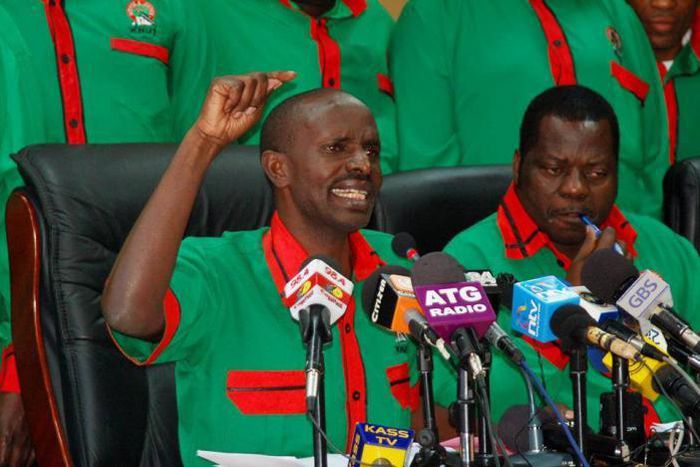 KNUT secretary General Wilson Sossion whom the Government wants to vacate office