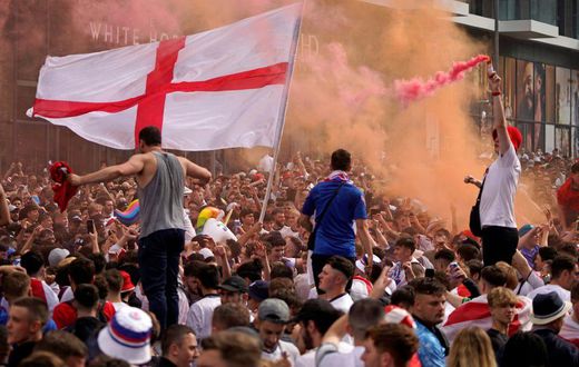 England fans outside Wembley ahead of the Euro 2020 final