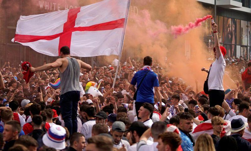 England fans outside Wembley ahead of the Euro 2020 final