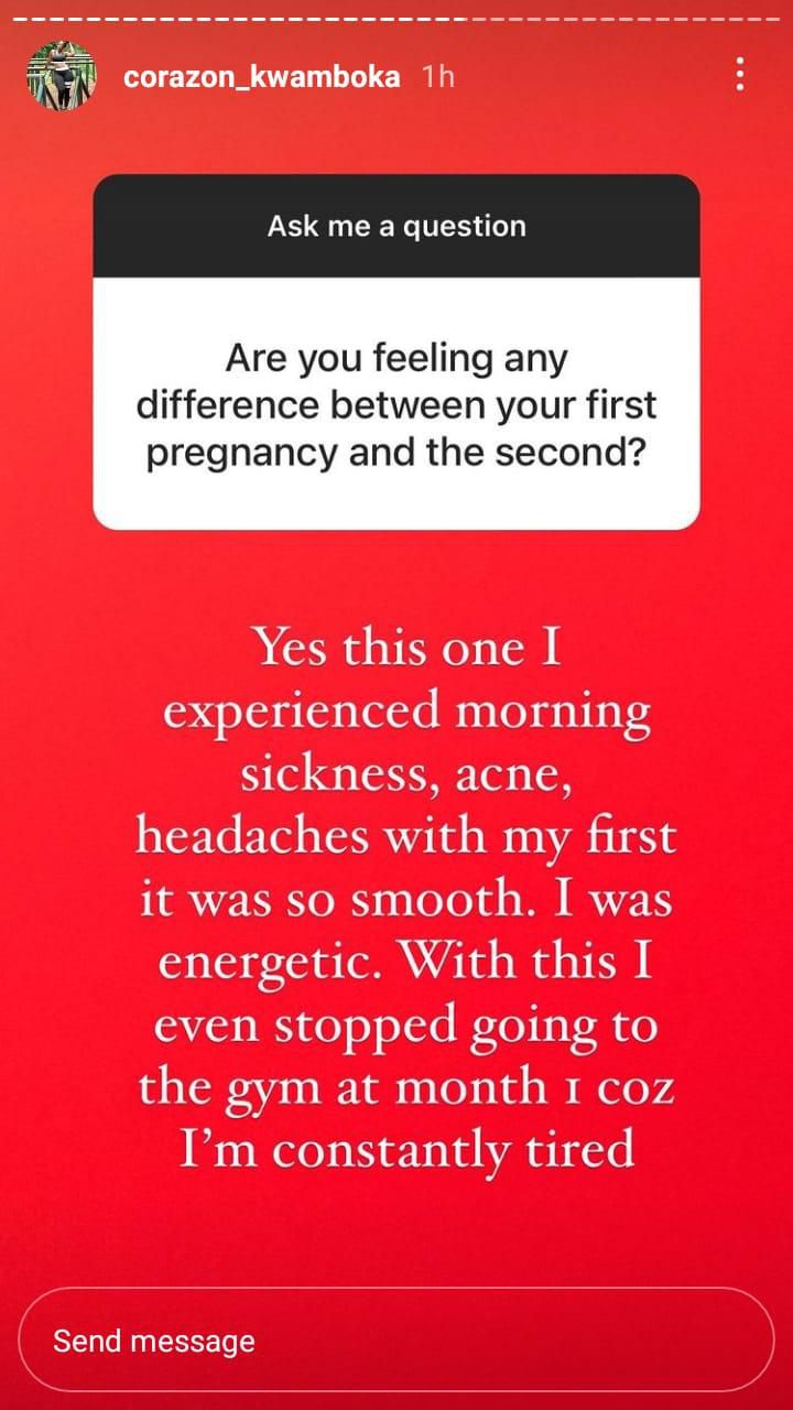 Corazon Kwamboka reveals second Pregnancy was not planned