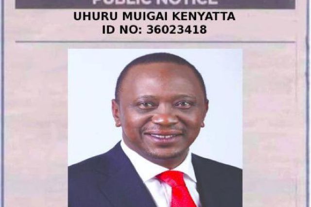 Widely circulated poster of President Uhuru Kenyatta
