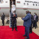 Uhuru arrives in Uganda for Museveni's Swearing in