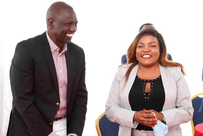 Deputy President William Ruto and Kirinyaga Woman Rep Purity Ngirici