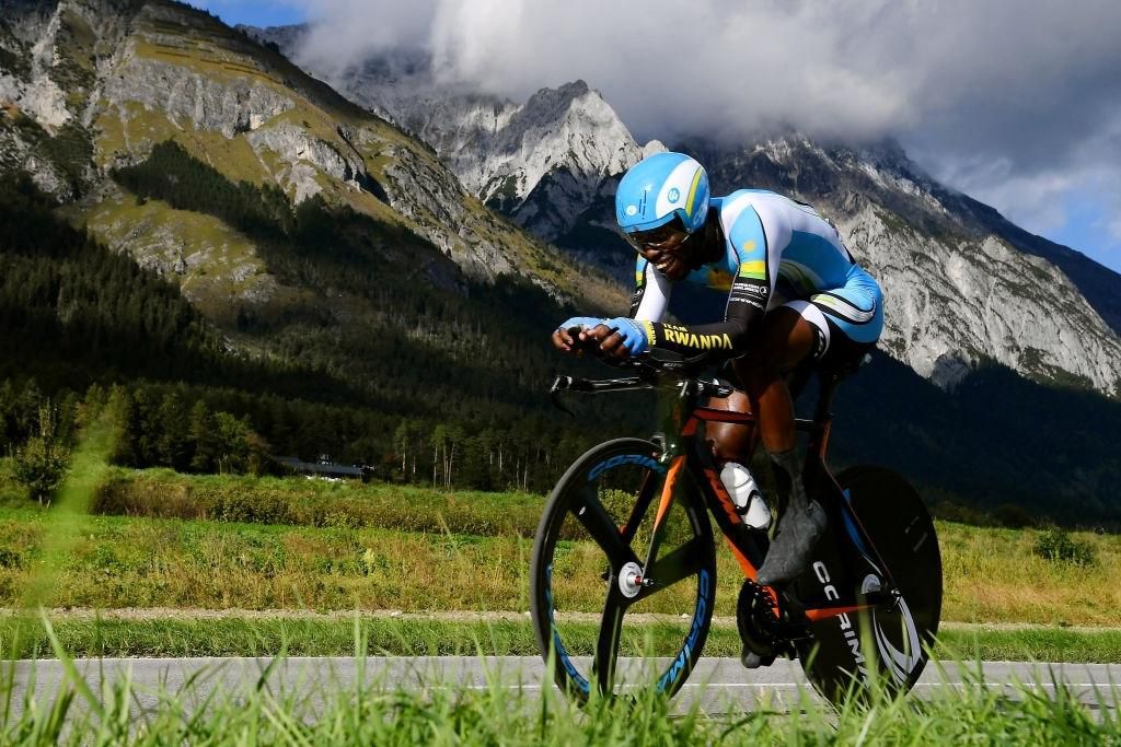 INNSBRUCK, AUSTRIA - SEPTEMBER 24: Joseph Areruya of Rwanda / during the Individual Time Trial Men Under 23 a 27,8km race from Wattens to Innsbruck 582m at the 91st UCI Road World Championships 2018 / ITT / RWC / on September 24, 2018 in Innsbruck, Aus...