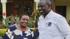 Deputy President William Ruto with businesswoman Mary Wambui Mungai