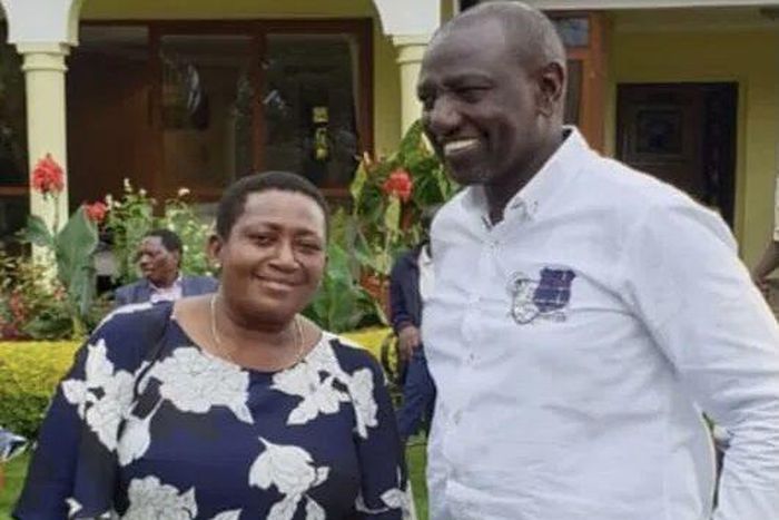 Deputy President William Ruto with businesswoman Mary Wambui Mungai