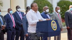 President Uhuru Kenyatta during a national address on March 12, 2020