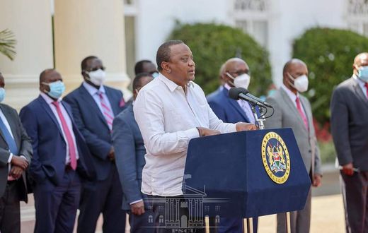 President Uhuru Kenyatta during a national address on March 12, 2020