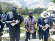 Bloggers Robert Alai and Abraham Mutai  during Silas Jakakimba and his bride Florence's wedding held at the Safari Park Hotel in Nairobi on October 16, 2021
