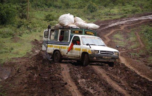 A murram road in Kenya.