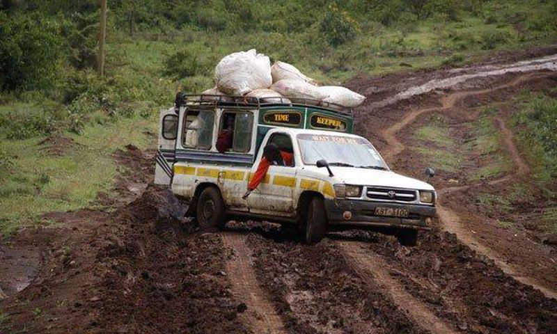 A murram road in Kenya.