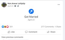 Senator Anwar officiates relationship with new Catch Aeedah Bambi