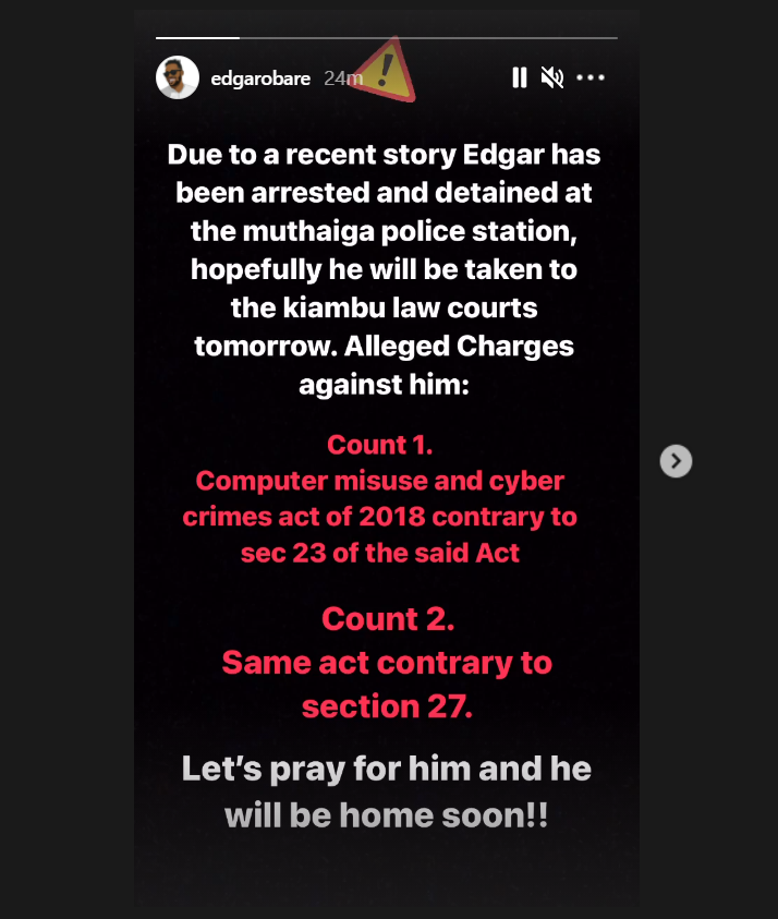 Blogger Edgar Obare Arrested Again (Screenshot)