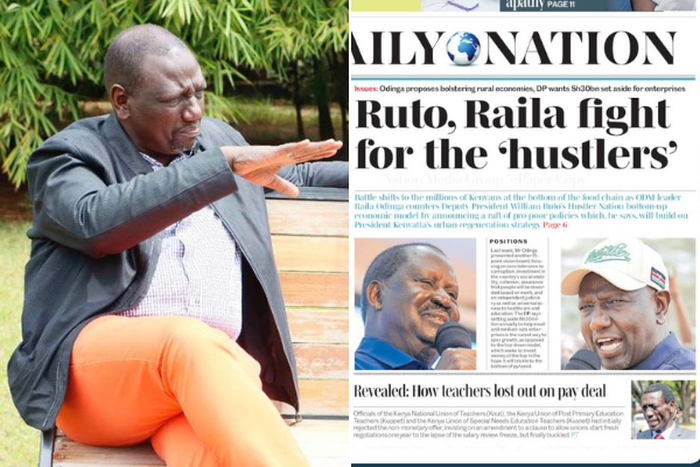 Deputy President William Ruto and frontpage of Daily Nation on July 14, 2021