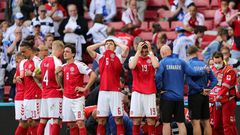Denmark players were left visibly distraught by Christian Eriksen's on-pitch collapse