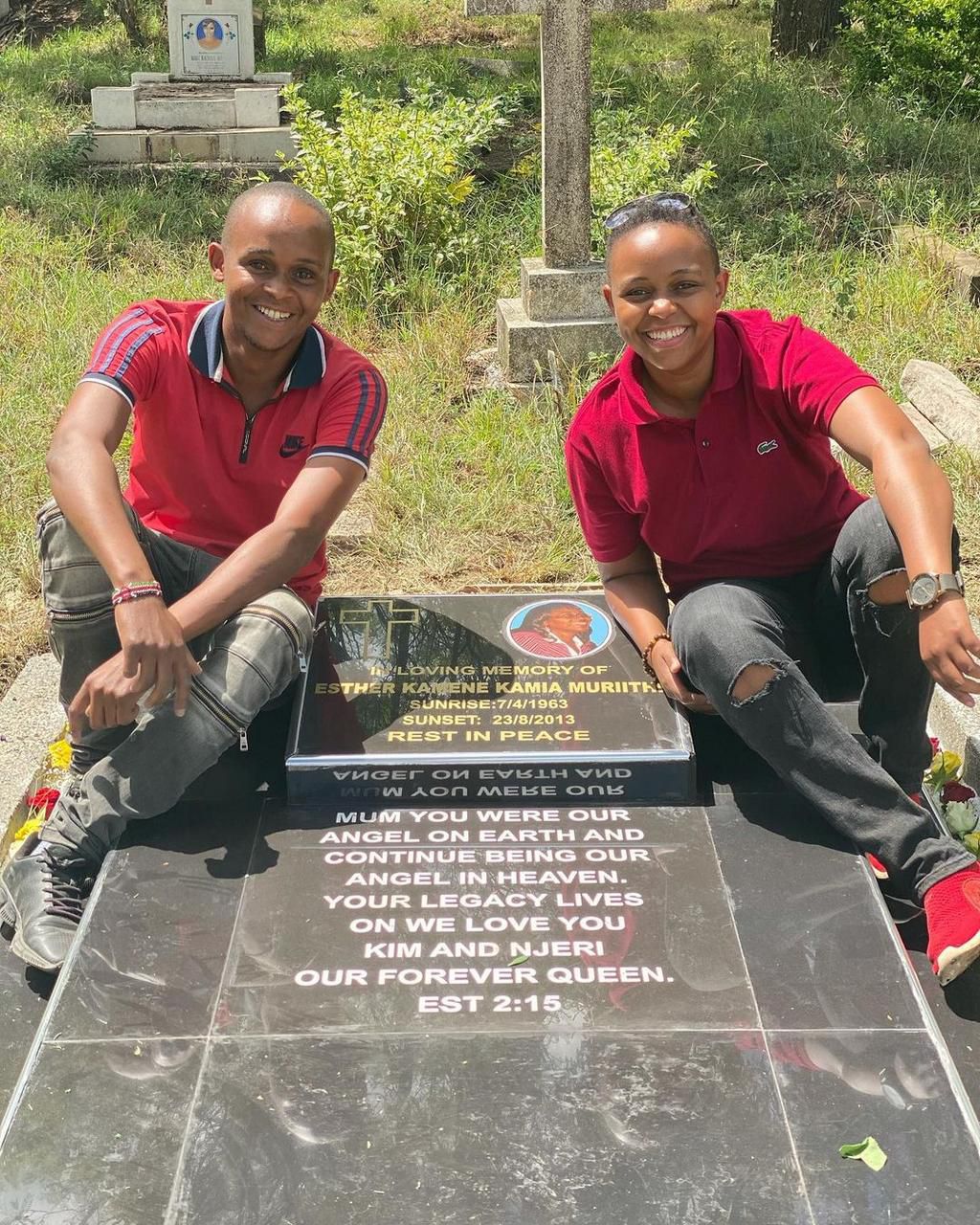 Makena with her Brother. Ex-BBC Journalist Makena Njeri pays heartfelt tribute to late mother on her 58th birthday (Photos)
