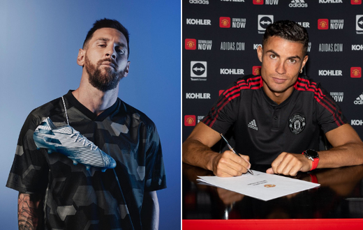 Argentinian footballer Lionel Messi and his Portuguese counterpart Cristiano Ronaldo