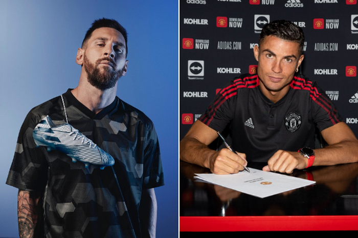 Argentinian footballer Lionel Messi and his Portuguese counterpart Cristiano Ronaldo