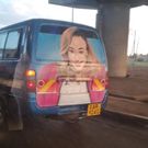Betty Kyallo’s reaction as she spots Huge Graffiti of her face on Nairobi Matatu (Photos)