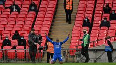Foxes into the final: Kelechi Iheanacho (centre) scored the only goal against Southampton to take Leicester into the FA Cup final