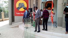 Jubilee party Secretary General Raphael Tuju during a press briefing from the party's headquarters